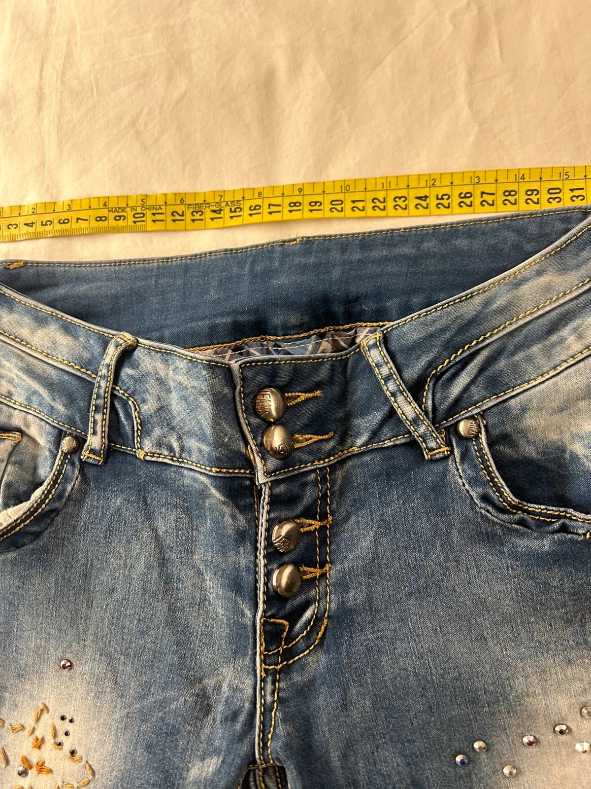 Vintage high-waisted navy blue jeans – photo 7